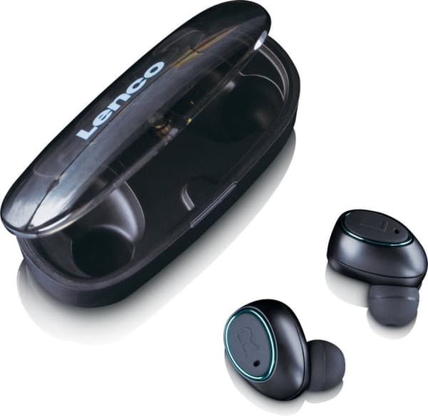 Lenco EPB410 Bluetooth IPX4 TWS hörlurar med Powerbank Svart