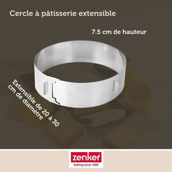 Konditorivaror - Zenker - 7708 - Rostfritt stål - Justerbar - Diameter 30 cm