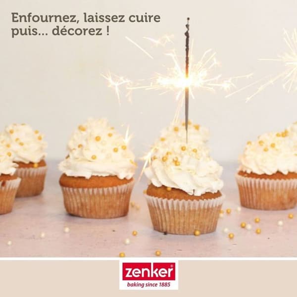 Muffinsformar - Zenker - 43436 - Paket med 100 st - Vitt papper - Lätt bakning