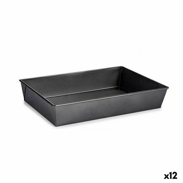 Suorakulmainen muotti Kinvara CK31470 Tumman harmaa Metalli Hiiliteräs 24 x 6,5 x 36,5 cm (12 osaa)