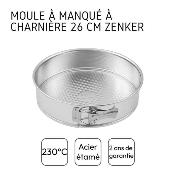 Moule à manqué - Zenker - 26,3 x 6,5 cm - Stål belagt med tinn - Enkel démoulage - 26 cm i diameter