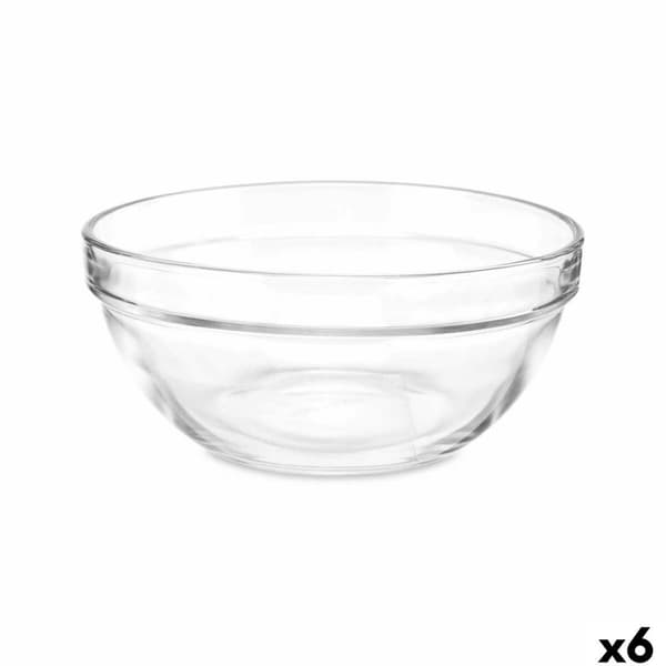 Blandeskål Vivalto 76760 Gennemsigtig Glas 14 x 6,5 x 14 cm 6 enheder