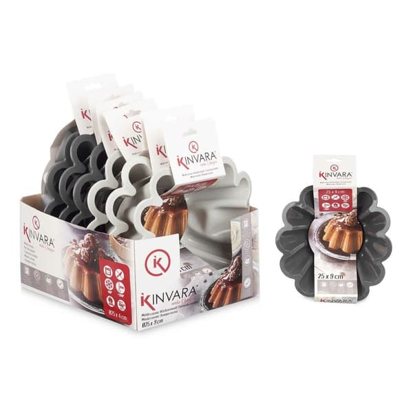 Bakform Kinvara HH477 Ljusgrå Mörkgrå Silikon 1,5 L 24,5 x 10 x 24,5 cm (6 antal)