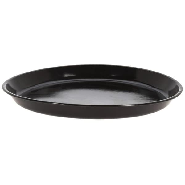 Rund grillbakke i stål, sort, 35 cm
