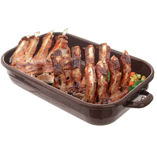 Emaljeret bradepande / bageplade 34x18x6,5 cm 2,2 l