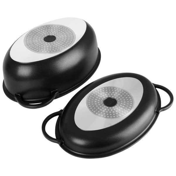 Oval granit bradepande til bagning, stegning, grillpande 2i1 10 l GRANDE
