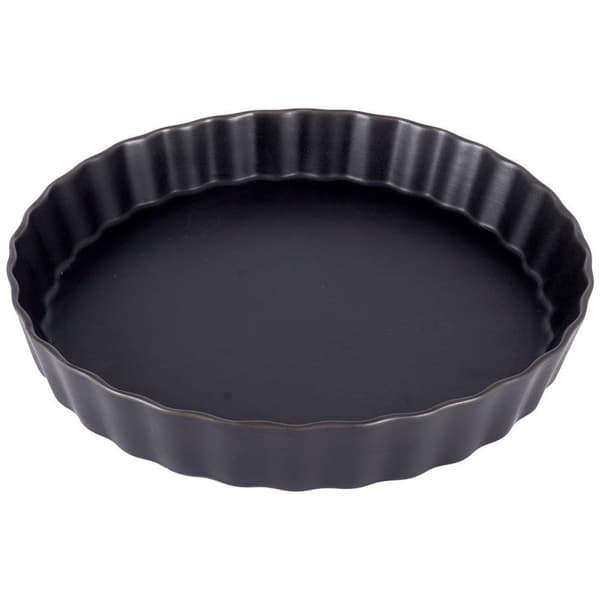 Pyöreä posliininen torttuvuoka, musta, 25 cm