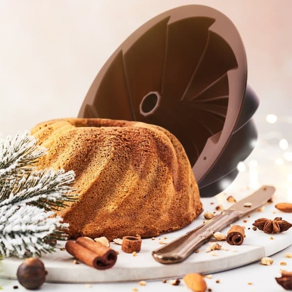 Silikonimuotti kuppikakkujen leivontaan piipulla, kukkamuotti, 23,5 cm