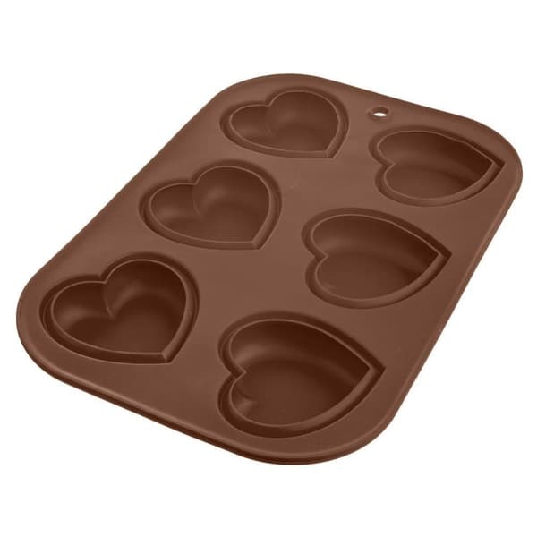 Bakform i silikon för muffins, hjärtcupcakes, för 6 stycken
