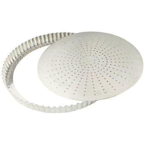 Tourtière i plåt med avtagbart perforerat botten - Gobel 30cm Grå