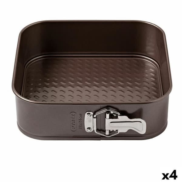 Avtagbar form - Pyrex - Asymmetri - Fyrkant - Metall - 4 Enheter