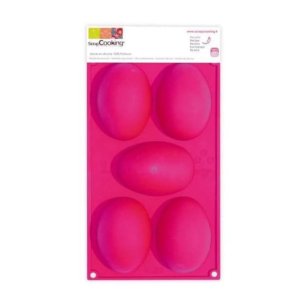 Form - SCRAPCOOKING - 5 påskägg - Silikon - Rosa - Tål frys och diskmaskin