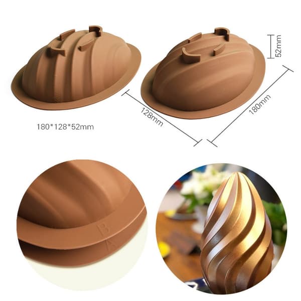 Swirl-Shaped Påskägg Silikonform | Set om 2 (Form A & B)