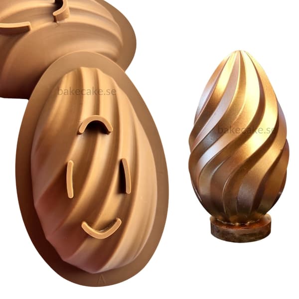 Swirl-Shaped Påskägg Silikonform | Set om 2 (Form A & B)