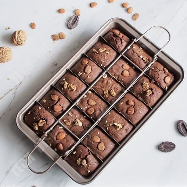 TD® Brownie non-stick kakform, fyrkantig form, brödbakningsverktyg, förtjockad fast botten 31,5 cm*20,5 cm*5,7 cm