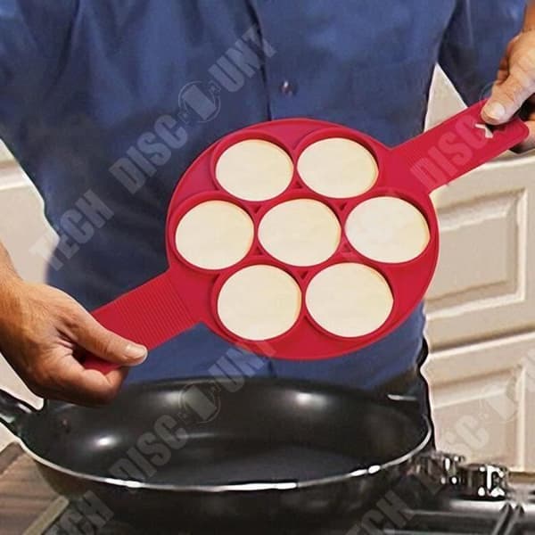 TD®V Pannkaksform Non-Stick - 7 äggkakaformar Enkelt köksredskap Silikon - Tillbehör Mjuk form