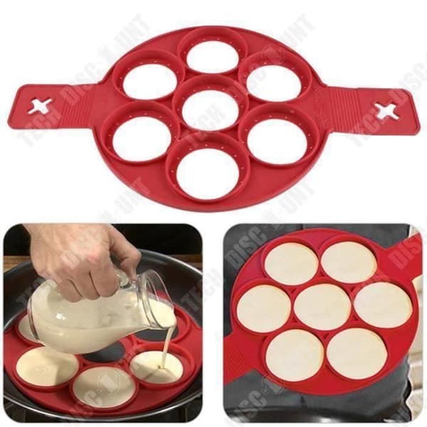 TD® V Pancake Form anti-stick/ 7 Formar för Ägg Tårta Kök Verktyg Lätt Silikon /Tillbehör Mjuk Form