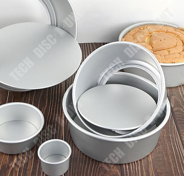 TD® rund levande botten eloxerad rörlig fasad kant chiffong kakform, Comté Mousse 8 tum