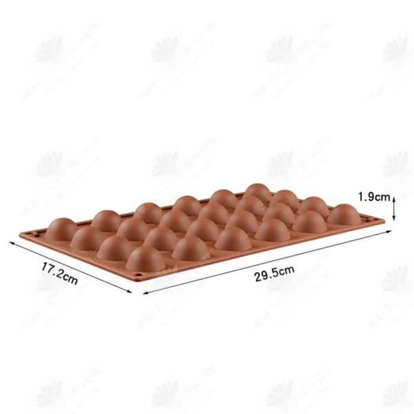 HTBE® 24 stor halvcirkel choklad röd tegel ätbar silikonform kakpudding DIY handgjord tvål halvklotformad form
