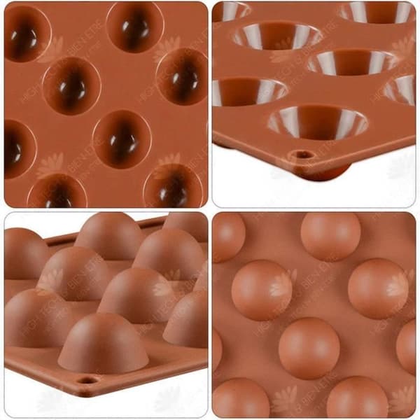 HTBE® Silikonkakform 24 Jämn halvcirkelformad silikonchokladform Tårtabakning DIY Tvålform Made My