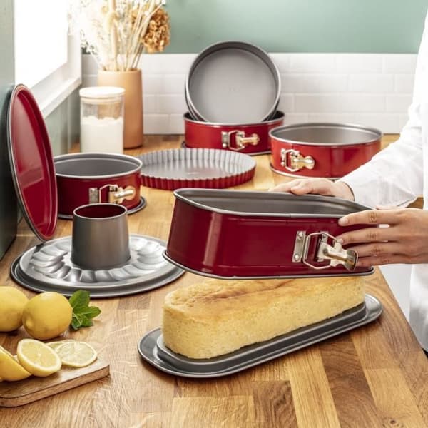 TEFAL Delibake Springform 30 x 11 cm, Kolstål, Easy Release, Röd J1640314