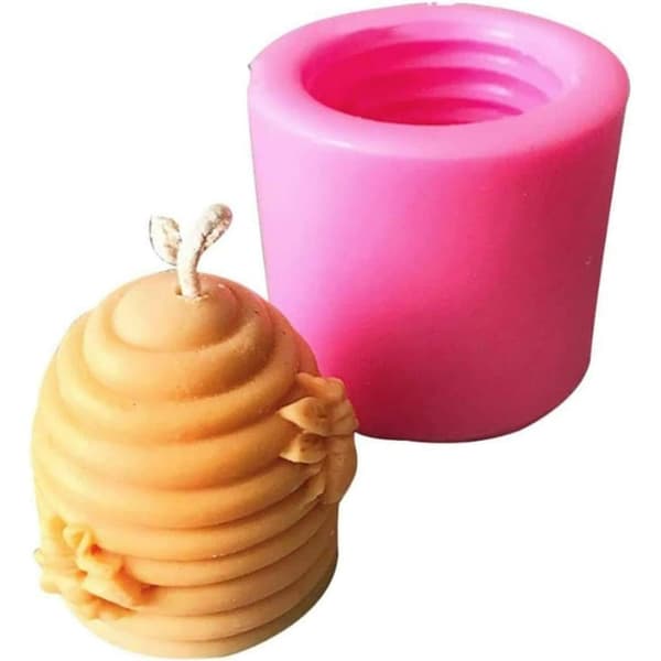 Silikon för ljus Bivax Silikon s bikupa formade ljus Silikon DIY Bee Handgjorda ljus s 3D Bee Fondant tårta dekorationstvålar (2 stycken)