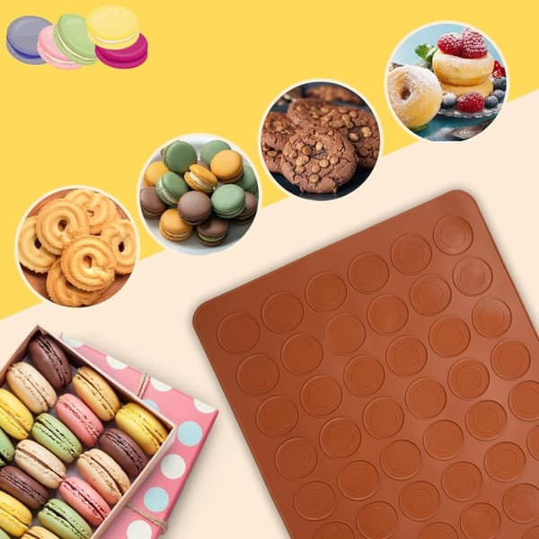 Macaron Kakform i Silikon / Form - 48 platser