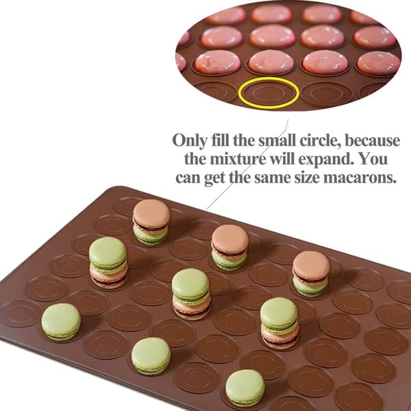 Macaron Kakform i Silikon / Form - 48 platser
