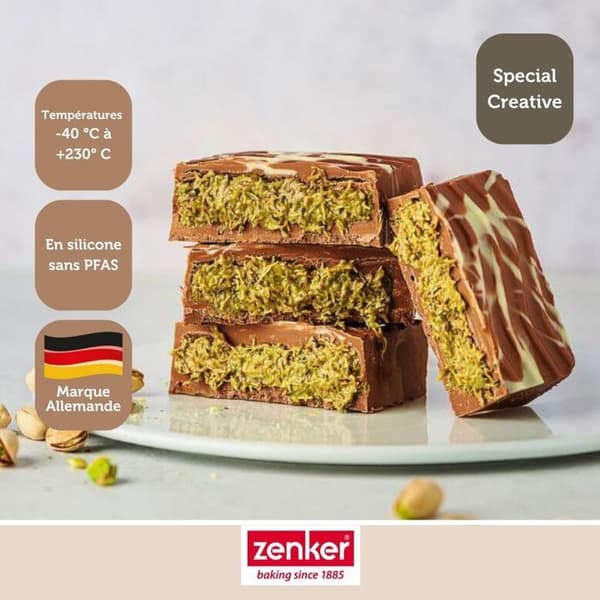 Två formar för chokladplattor från Dubai i silikon Zenker Special Creative