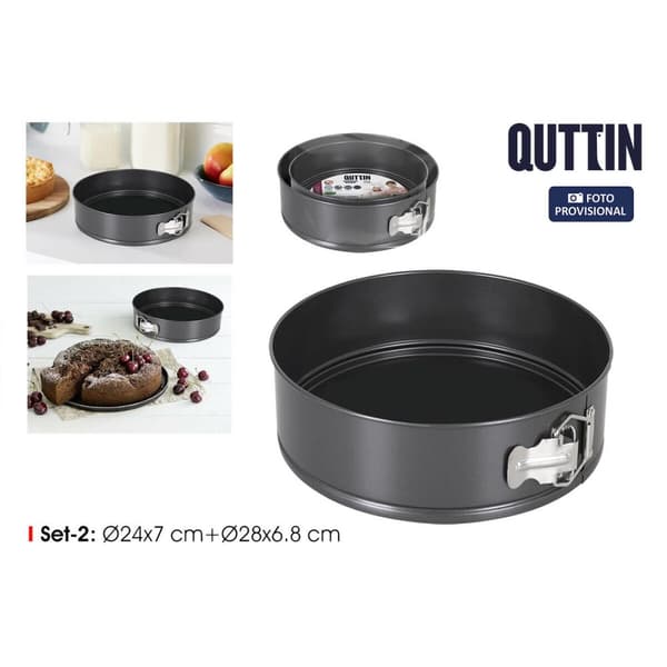 Irtopohjavuoka Quttin Musta 24 x 7+28 x 6,8 cm 2 Kappaletta (6 osaa)