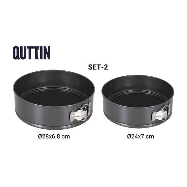 Irtopohjavuoka Quttin Musta 24 x 7+28 x 6,8 cm 2 Kappaletta (6 osaa)