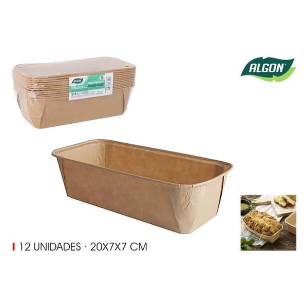 Set med Formar för Bakverk Algon Papper 20 x 7 x 7 cm 12 Delar (24 antal)