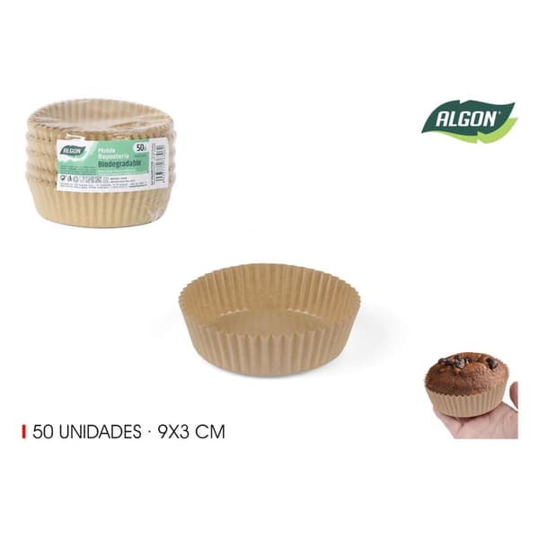 Set med Formar för Bakverk Algon Papper 9 X 3 CM 50 Delar (36 antal)