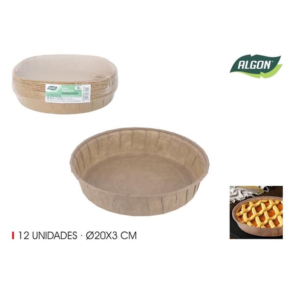 Set med Formar för Bakverk Algon Papper 20 x 4 cm 12 Delar (24 antal)
