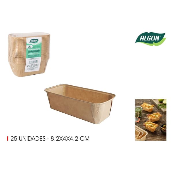 Set med Formar för Bakverk Algon Papper 8,2 x 4 x 4,2 cm 25 Delar (36 antal)