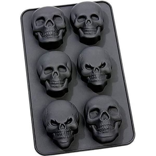 Silikonform - gEDA etiketter - Dödskalle - 6 x 8 cm - Frys-kompatibel - Diskmaskinvänlig