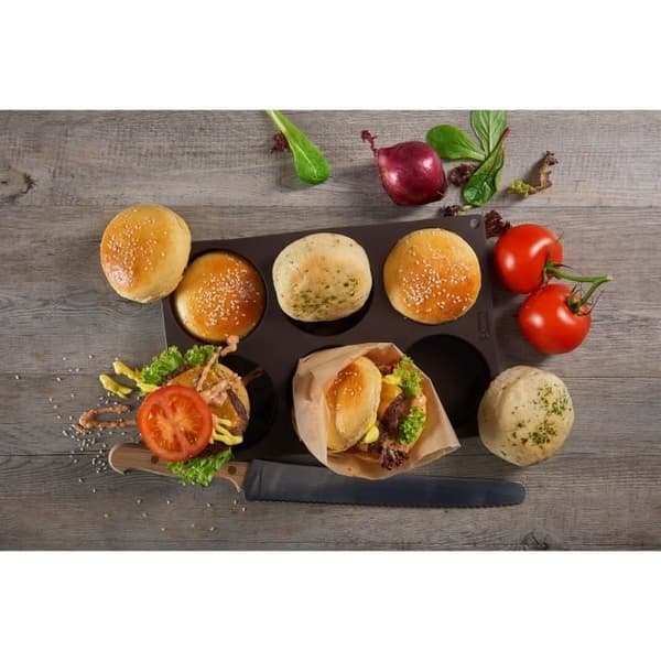 LURCH Set med 6 hamburgerformar - 28,5 x 19 cm - Brun