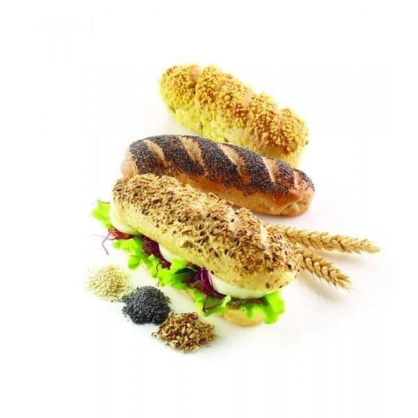 Mini baguetteform - Ej specificerad - 17 x 5,5 cm - Silikon - 4 håligheter - Kompatibel med frys