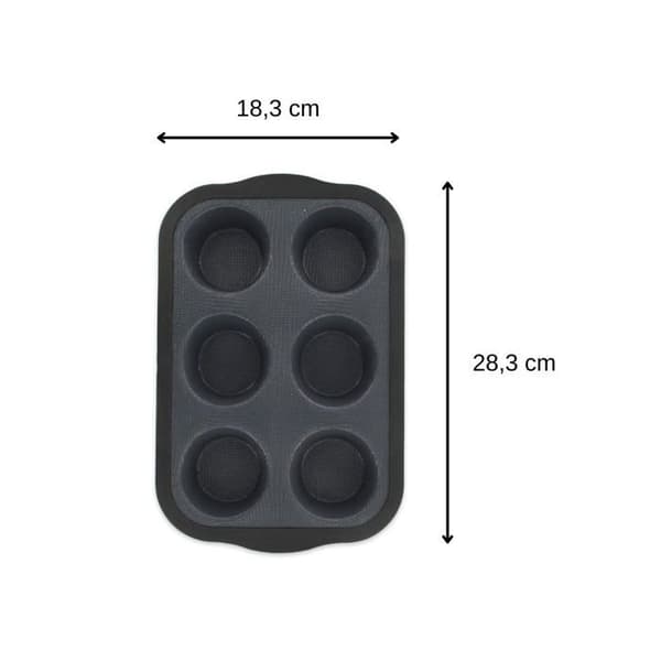 Muffinsform 6 fackor 28 x 18 cm Zenker Silikon glasfiber