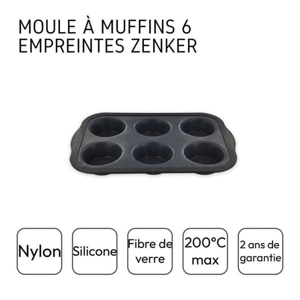 Muffinsform 6 fackor 28 x 18 cm Zenker Silikon glasfiber