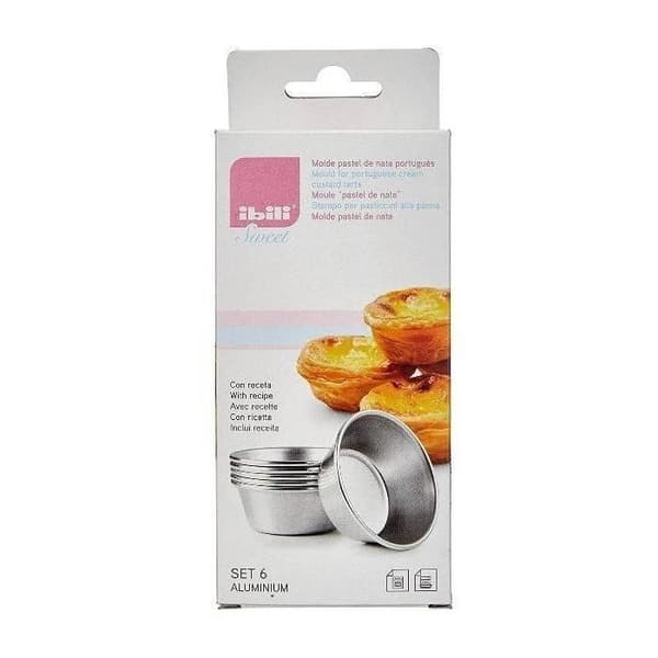 Pastèis de Nata formar - IBILI - Set om 6 - 7,5 x 2 cm - Grå - Non-stick