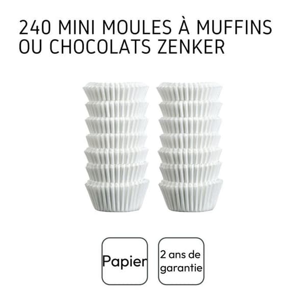 Muffinsformar - Zenker - 43423 - Vit papper - Förpackning med 240 - Diameter 3 cm
