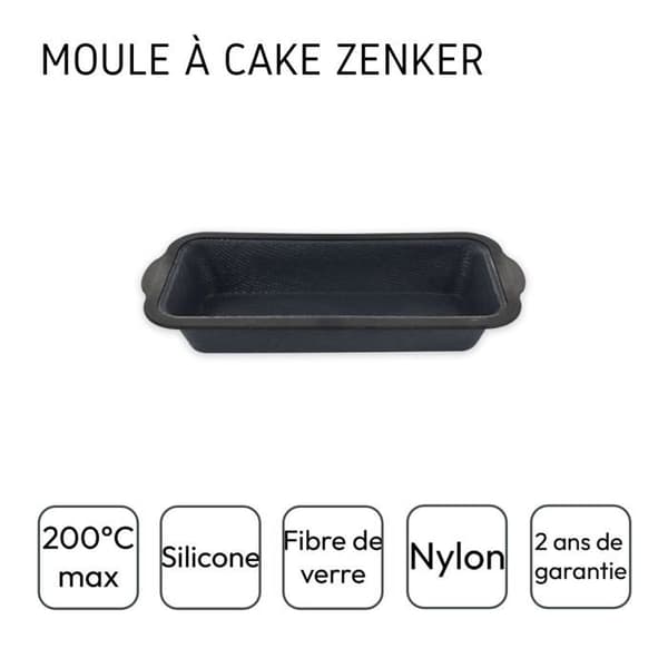 Kakform - ZENKER - Silikonfiber av glas - 31,5 x 14,2 x 5,2 cm - Svart