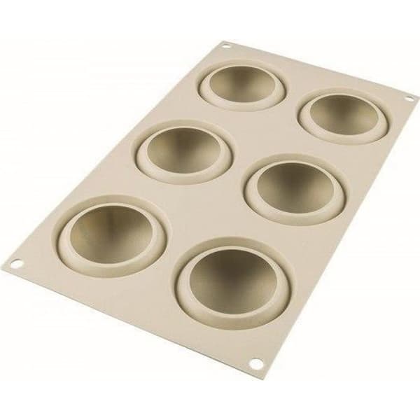 Silikonform - SILIKOMART - Mini Goccia - 6 Kavitéer - Tål -60°C till 230°C - Grå