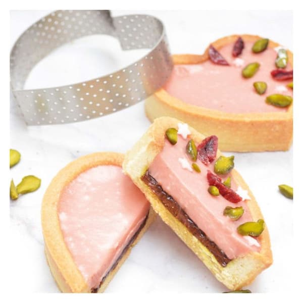 Tartcirklar - SCRAPCOOKING - Hjärta - 7,5 x 8,5 cm - Inox - 4 st