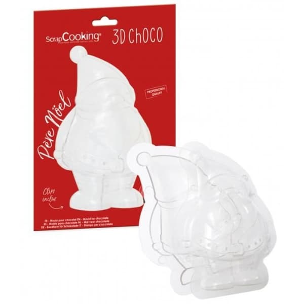 3D-form för choklad - SCRAPCOOKING - Jultomte - 28,5 x 22,5 x 6 cm - Lätt att använda - Perfekt för julen