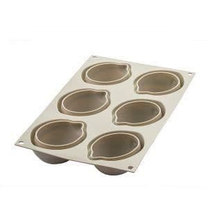 Silikonform - SILIKOMART - 6 3D Citroner - Beige - Flexibel - Värmeresistent