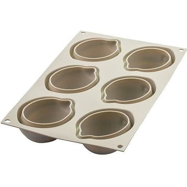 Silikonform - SILIKOMART - 6 3D Citroner - Beige - Flexibel - Värmeresistent