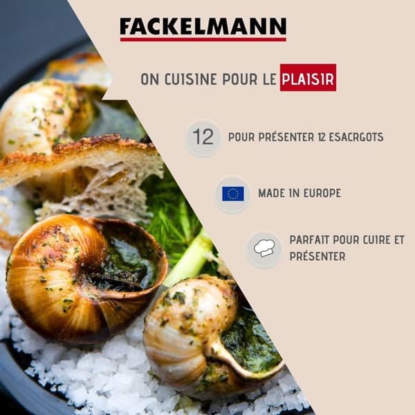 Set med 10 snigelrätter i aluminium 17,5 cm Fackelmann
