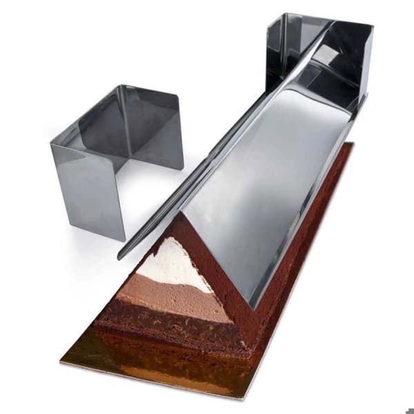 Vedform - Rostfritt stål - 31x10 cm - Triangulär - Värmebeständig - Grå färg